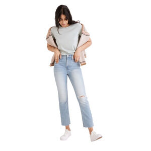 Madewell Perfect Vintage Jeans Raw Hem Ripped Knees Light Wash Women Denim 27 P